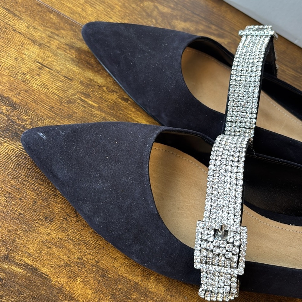 SCHUTZ Black Nubuck Tishara Flats 9 - Picture 5 of 9